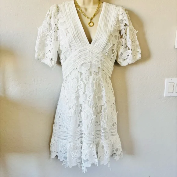 chinese dress ladies Nisha Cotton Eyelet Embroidered Mini Dress